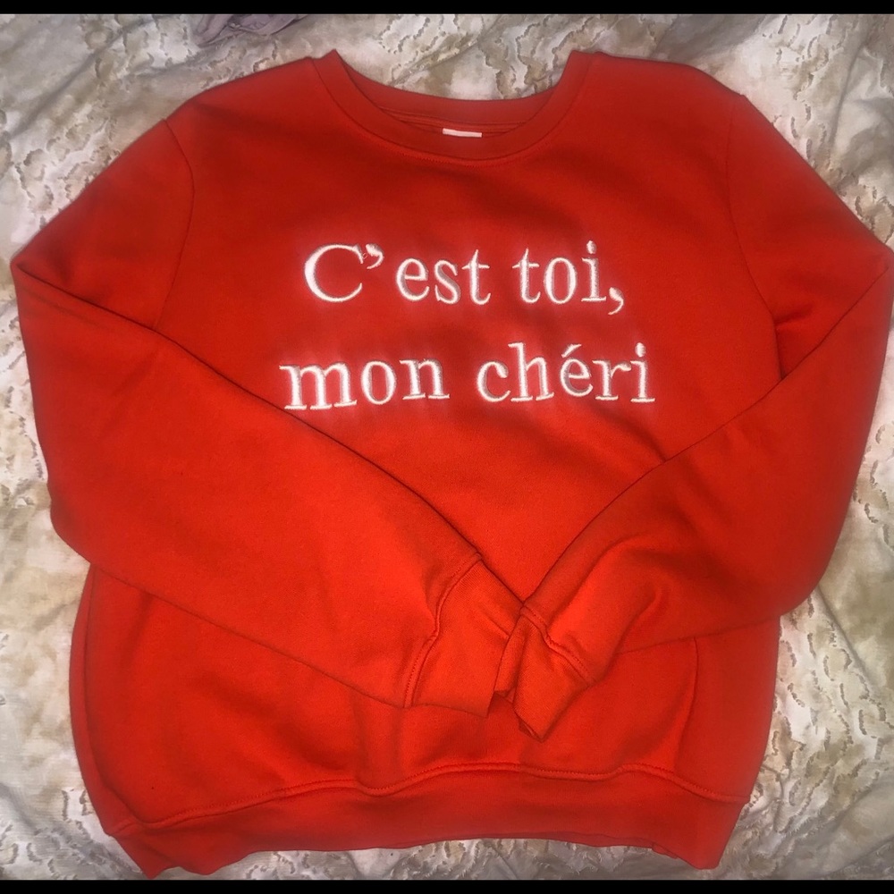 Orange crew neck sweater